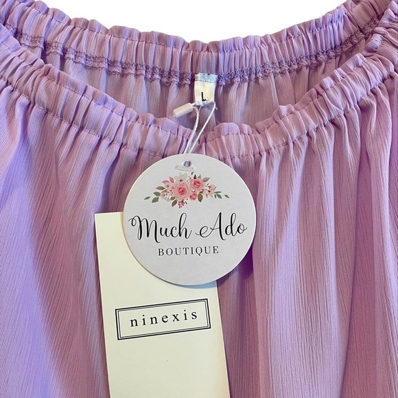 Lavender Ruffle Blouse Size Large - Picture 4 of 5